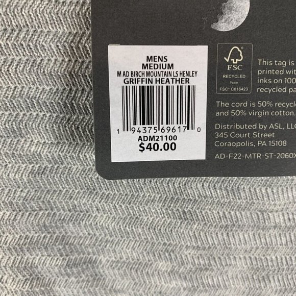 Alpine Design T-Shirt Mens Medium‎ Gray 100% Cotton Henley Alpine Design 7236 - Picture 4 of 8